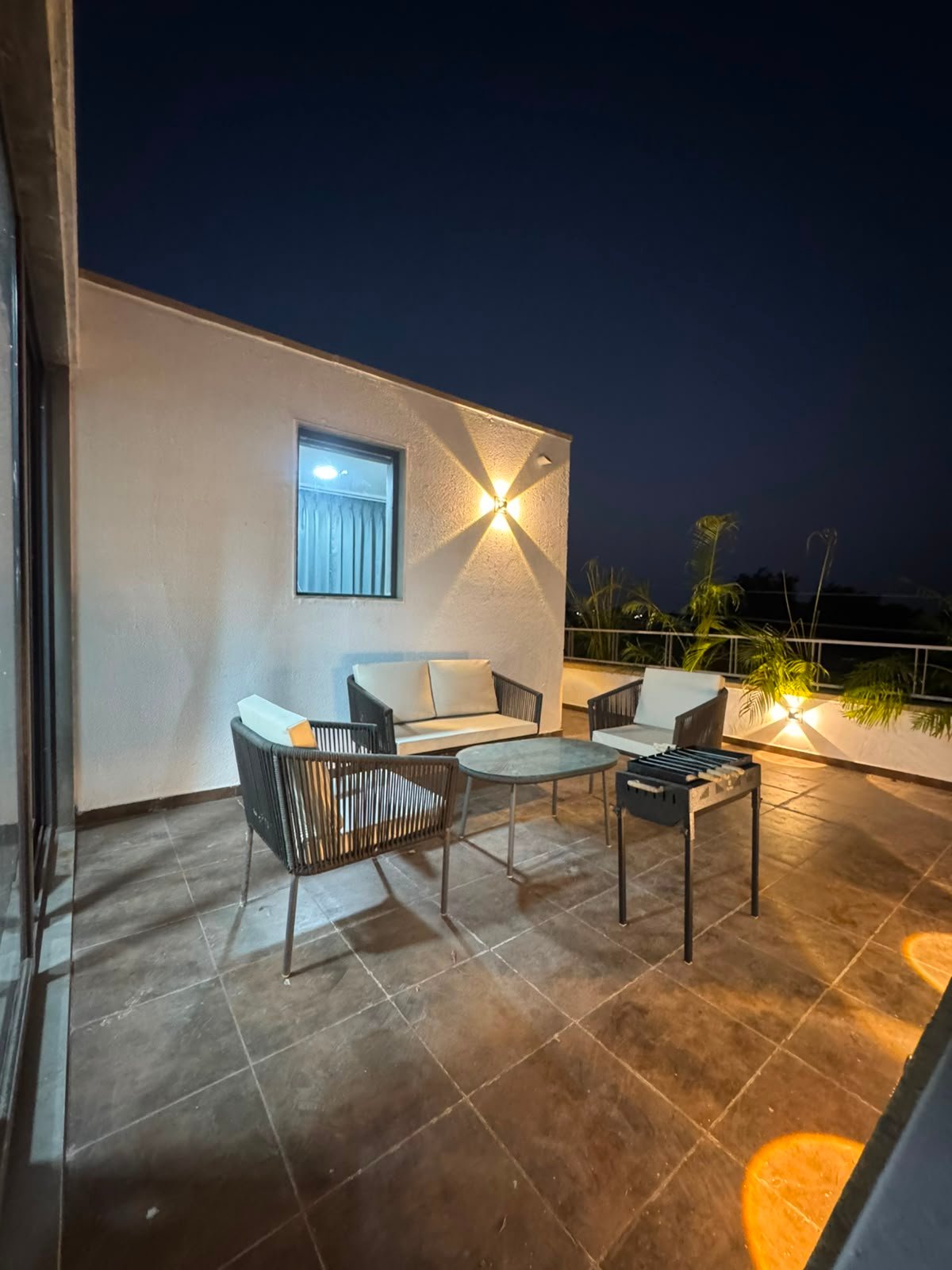 Terrace at night